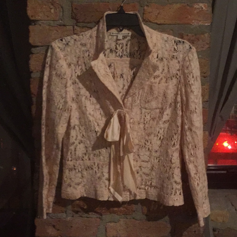 Nanette Lepore Blush colored Lace Blouse